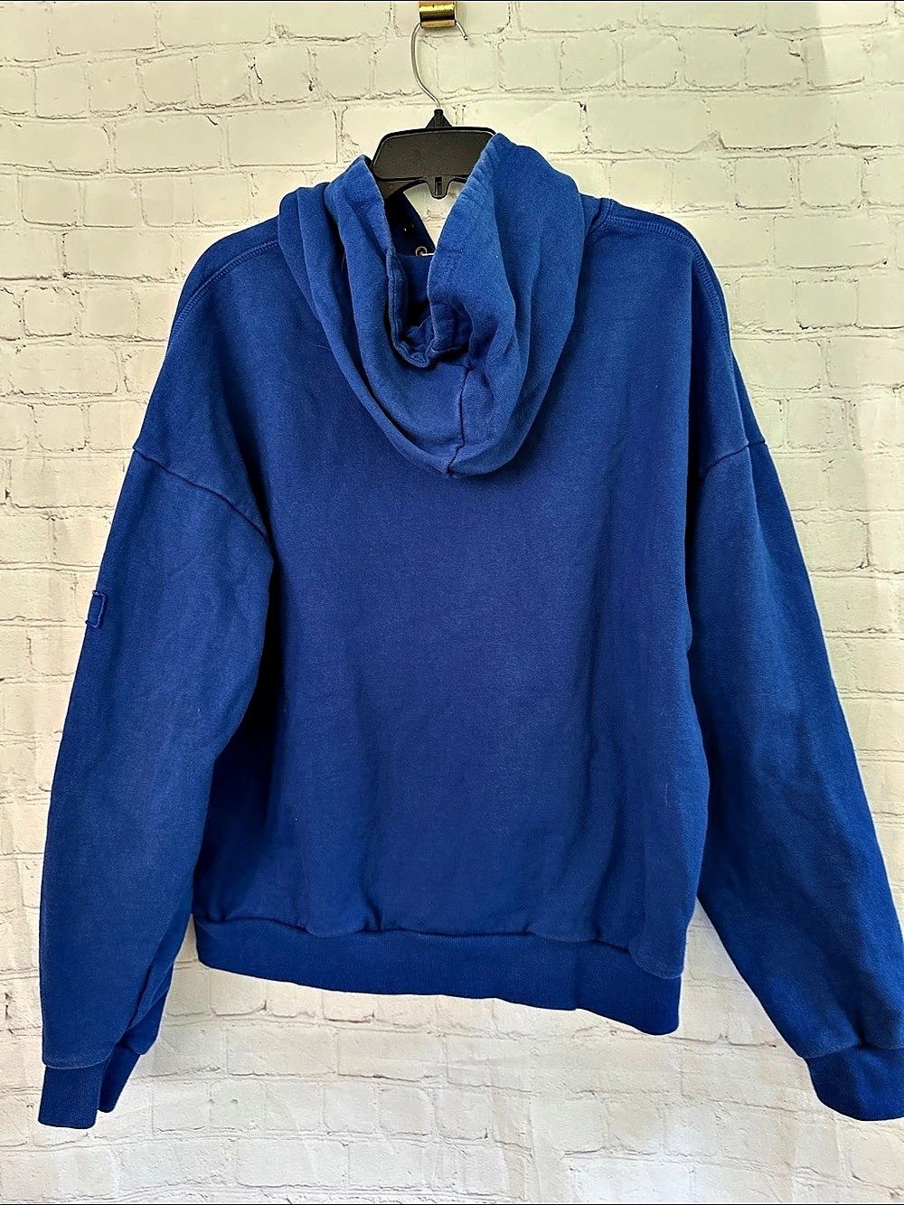 YoungLA Blue Graphic Pullover Hoodie with Kangaroo Pocket and Snaps at Neck S - Picture 3 of 12